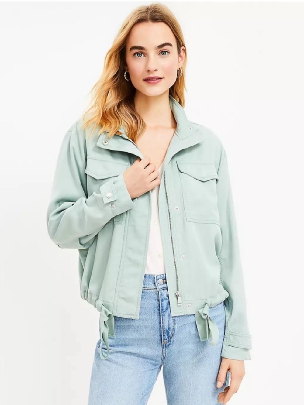 LOFT Light Blue/Green Utility Jacket